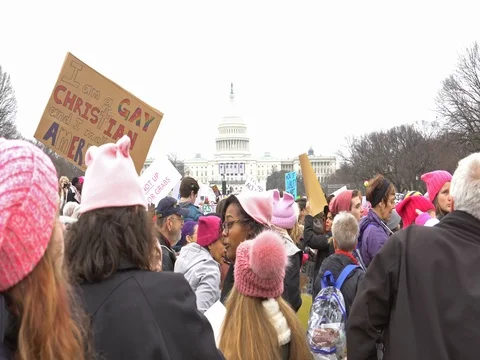 Women's March Washington D.C. Stock Footage 77736458