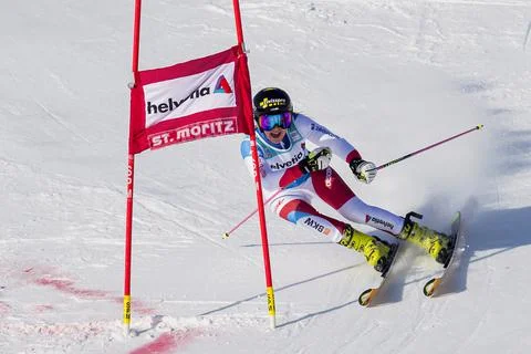 Women's parallel slalom qualification run, St Moritz, Switzerland - 15 Dec 2019 Stockfoto's