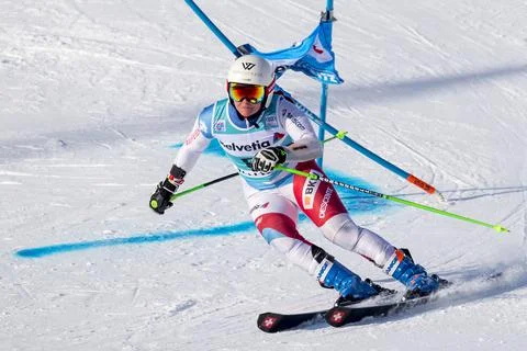 Women's parallel slalom qualification run, St Moritz, Switzerland - 15 Dec 2019 Foto stock