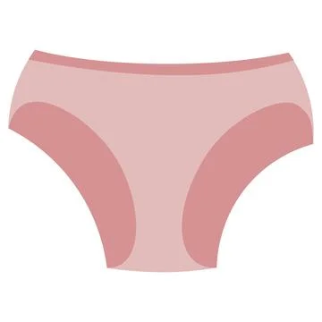 Women's pink panties, vector flat design. Stock Illustration