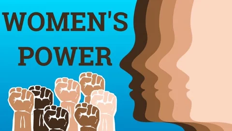 Women's power text with support sign Video stock 232229526