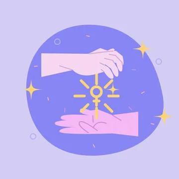 Women's Progress and Power: A Flat Vector Design of a Woman Taking Control .. Stock Illustration