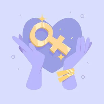 Women's Progress and Power: A Flat Vector Design of a Woman Taking Control .. Stock Illustration