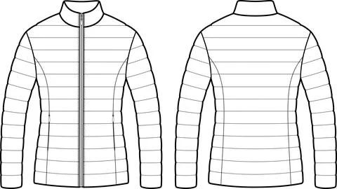 Women's quilted jacket. Stock Illustration