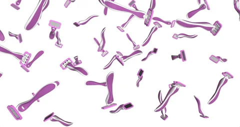 Women's Razors falling slow motion animation Video stock 241737509