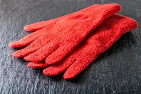 Women's Red gloves Stock Photos
