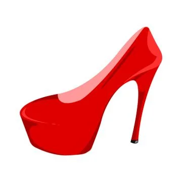Women's red patent leather shoe Stock Illustration