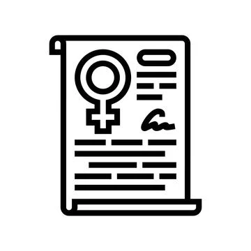 Womens rights line icon vector illustration 库存插图