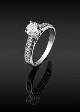 Women's ring with diamonds Foto stock