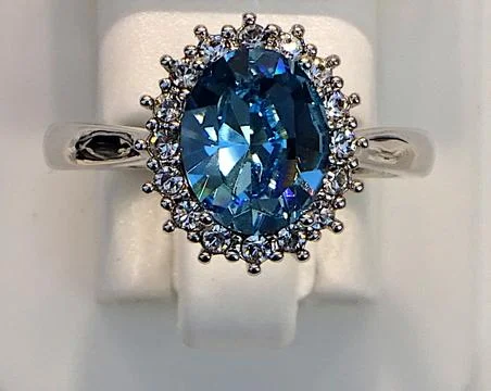 Women's Silver Cocktail Ring Foto stock