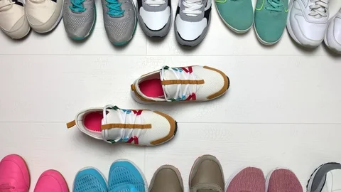 Women's Sneakers Collection Stock Footage 122201012