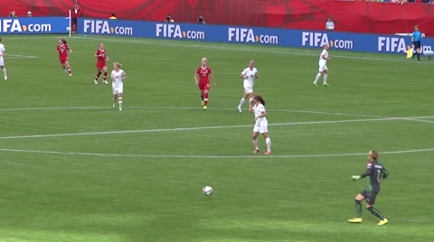 Women's Soccer Match - 09 - Goalie at Total Attack Stock Footage