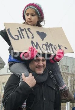 Women's Solidarity March in Toronto, Canada- Jan. 21, 2017 Stock Photos