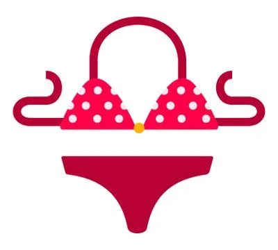 Women's split swimsuit vector icon flat isolated Stock Illustration
