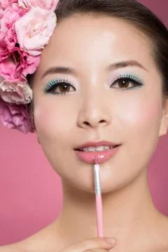 Womens Spring Makeup Stock Photos