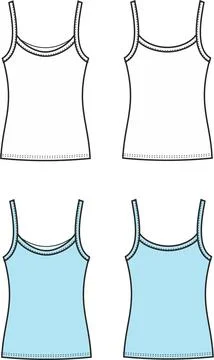 Womens strap top. Front and back. Stock Illustration