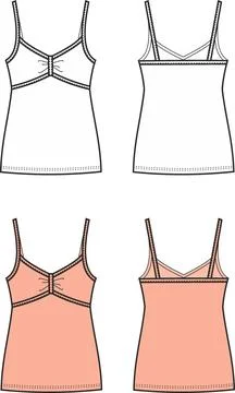 Womens strap top. Front and back. Stock Illustration