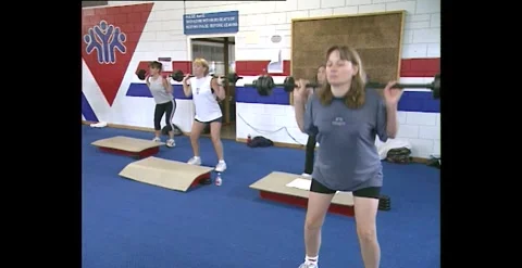 Women’s Strength Training at YMCA, Australia (1990s) Stock Footage 317736264