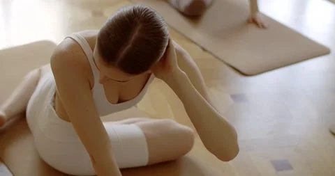 Women's stretching group classes, 4k Video stock 244914662