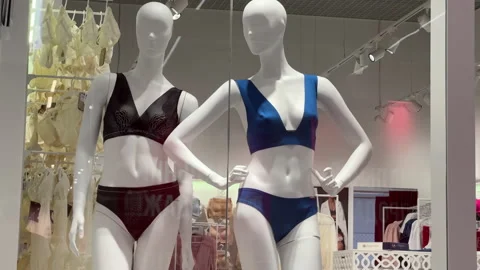 Women's swimwear in a lingerie shop Stock Video Pond5