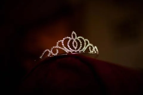 Women's tiara lying on the table 写真素材