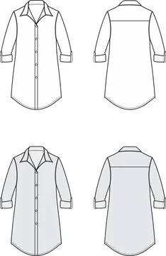 Womens tunic. Front and back. Stock Illustration