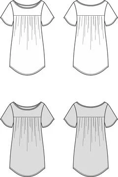 Womens tunic. Front and back. Stock Illustration