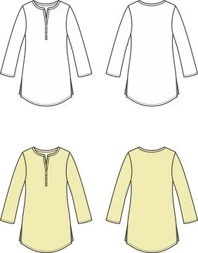 Womens tunic. Front and back. Stock Illustration