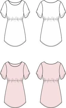 Womens tunic. Front and back. Stock Illustration