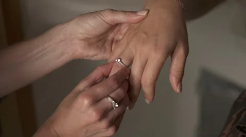 Womens wedding slow motion Stock Footage 54951824