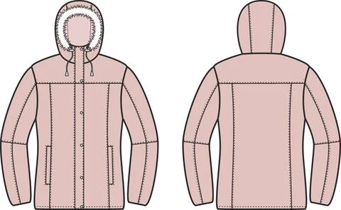 Womens winter quilted down jacket. Stock Illustration