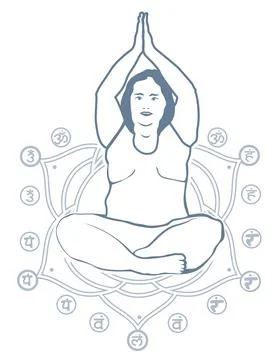 Woml chakras yoga Stock Illustration