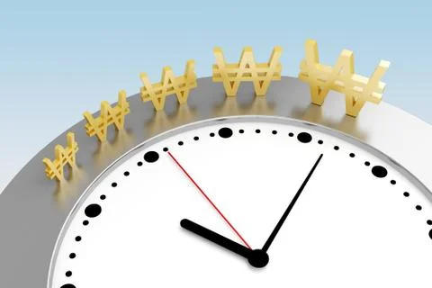 Won growth concept over time Stock Illustration