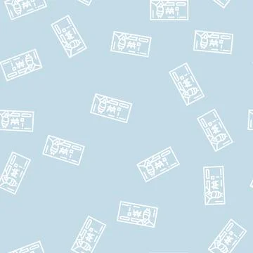 Won krw line seamless pattern Stock Illustration