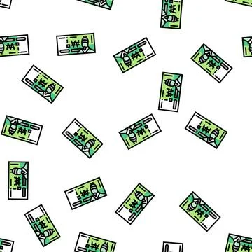 Won krw vector seamless pattern Stock Illustration