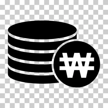 Won stack coin, flat icon money design, cash sign vector illustration Stock Illustration