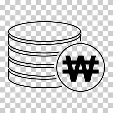 Won stack coin, flat icon money design, cash sign vector illustration 스톡 일러스트
