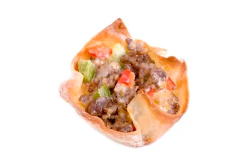 Won ton appetizer single isolated Stock Photos