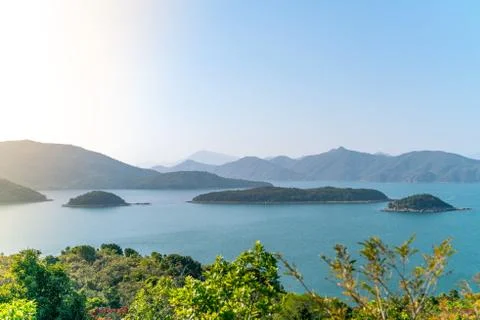 The wondefull view on the tracking path in the Sai Kung East Country Park in  Foto stock