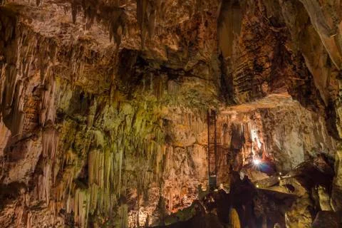 Wonder cave interior with elevator 2 Stock Photos