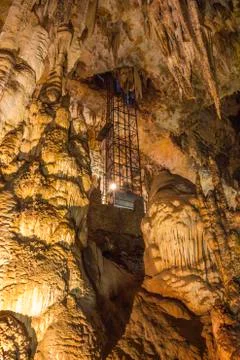 Wonder cave interior with elevator 5 Stock Photos
