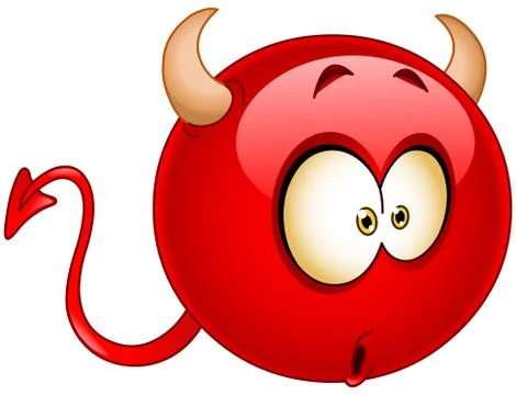 Wonder devil emoticon Stock Illustration