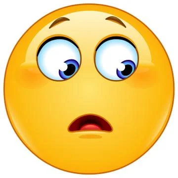 Wonder emoticon looking side Stock Illustration