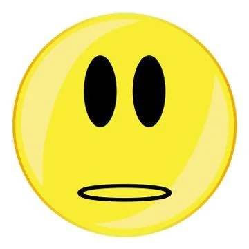 Wonder Smiley Face Button Isolated Stock Illustration