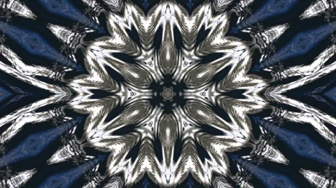 Wonderful abstract kaleidoscopic snowflake pattern with six structure. Video stock 66519967