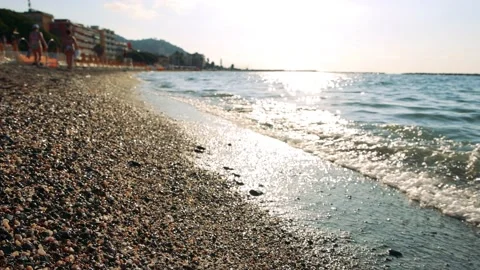Wonderful beach close up with waves Stock Footage 161545462