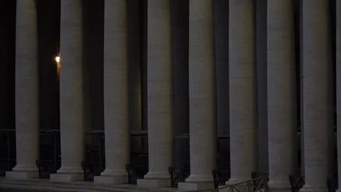 Wonderful columns in vatican square Stock Footage 101474824