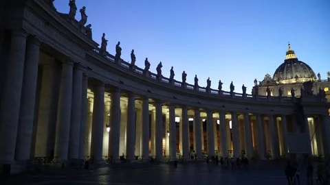 Wonderful columns in vatican square Stock Footage 101475509