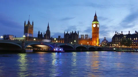Wonderful day to night time-lapse of Westminster and Big Ben London in 4k Stock Footage