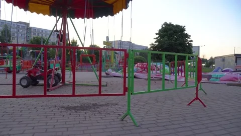 Wonderful design of an empty roller coaster. Amusement park. Video stock 133783041